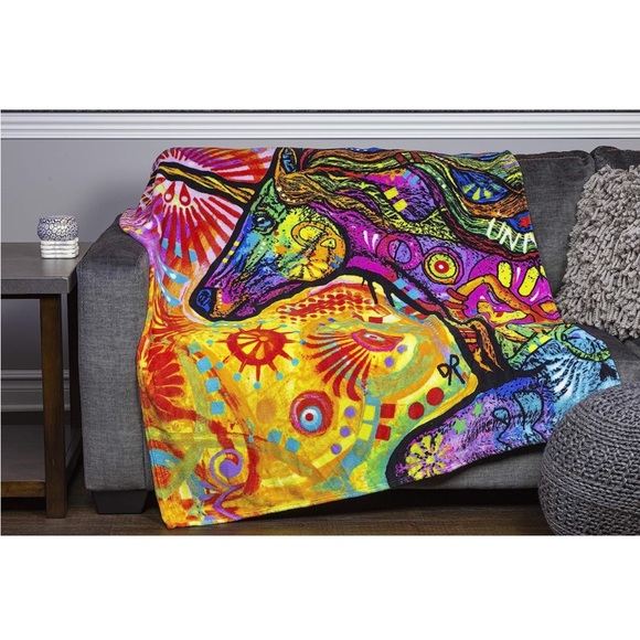 Colorful Unicorn Fleece Blanket Bed 50" x 60" lightweight Throw Super Soft - Picture 2 of 9